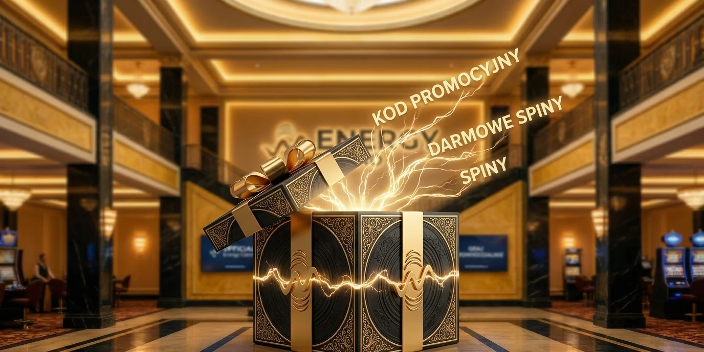 Energy Casino promo code — pudełko z prezentem i darmowe spiny